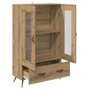vidaXL Magasfiú Artisan tölgy 69,5 x 31 x 115 cm Műanyag Fa és Üveg