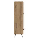 vidaXL Magasfiú Artisan tölgy 69,5 x 31 x 115 cm Műanyag Fa és Üveg