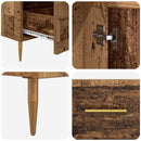 vidaXL Magasfiú fiókkal Öreg fa 69,5 x 31 x 115 cm Műanyag Fa és Üveg