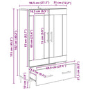 vidaXL Magasfiú Artisan tölgy 69,5 x 31 x 115 cm Műanyag Fa és Üveg