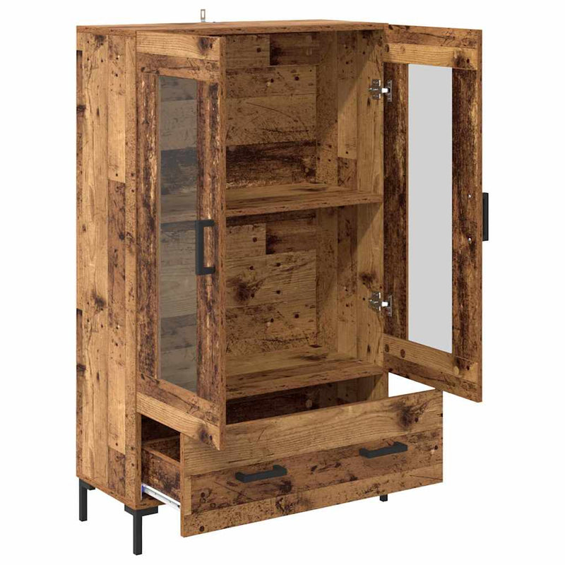 vidaXL Magasfiú fiókkal Öreg fa 69,5 x 31 x 115 cm Faanyag