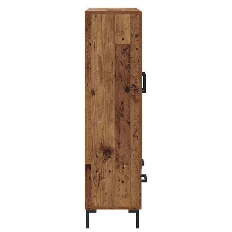 vidaXL Magasfiú fiókkal Öreg fa 69,5 x 31 x 115 cm Faanyag