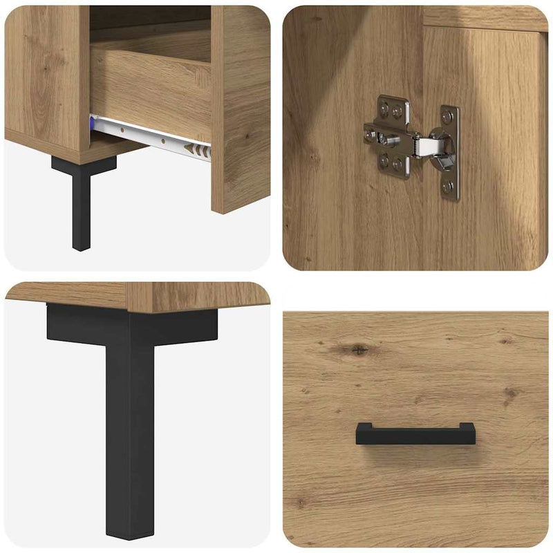 vidaXL Magasfiú fiókkal Artisan tölgy 69,5 x 31 x 115 cm Faanyag