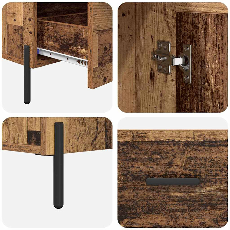 vidaXL Magasfiú fiókkal Corona Öreg fa 69,5 x 31 x 115 cm Faanyag