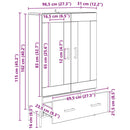 vidaXL Magasfiú fiókkal Corona Öreg fa 69,5 x 31 x 115 cm Faanyag