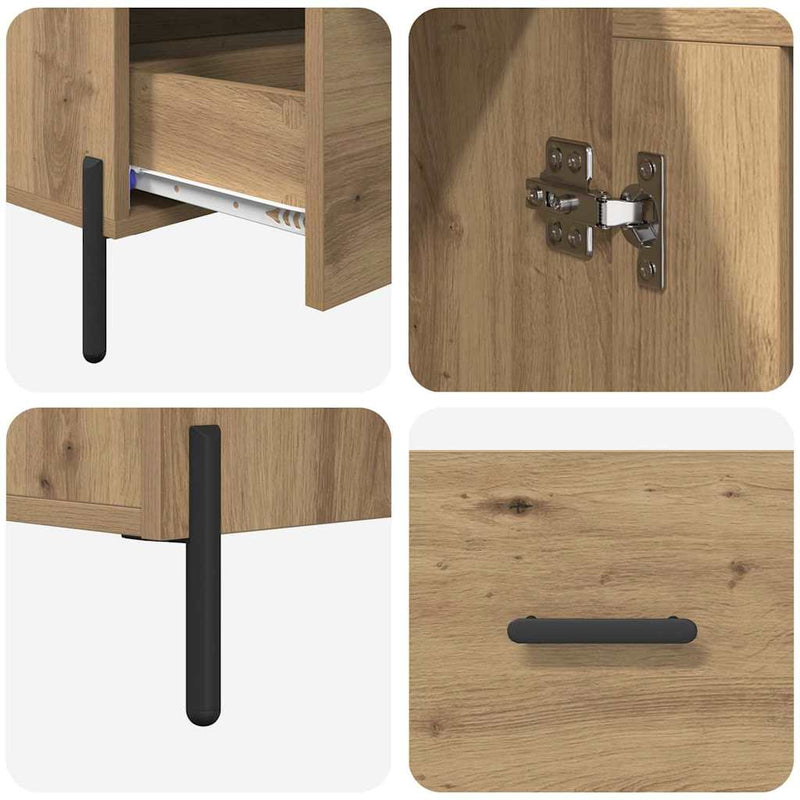 vidaXL Magasfiú Corona Artisan tölgy 69,5 x 31 x 115 cm Faanyag