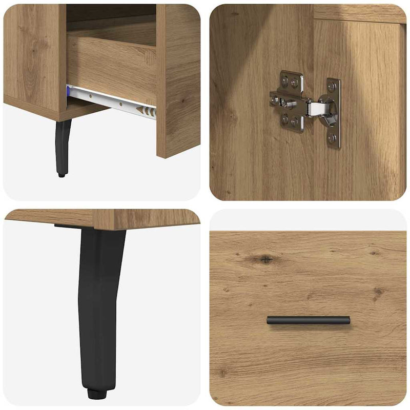 vidaXL Magasfiú fiókkal Artisan tölgy 69,5 x 31 x 115 cm Faanyag