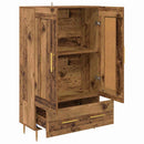 vidaXL Magasfiú fiókkal Öreg fa 69,5 x 31 x 115 cm Faanyag