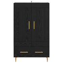 vidaXL Magasfiú fiókkal Fekete tölgy 69,5 x 31 x 115 cm Faanyag