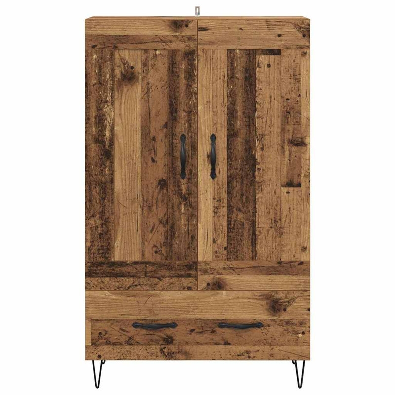 vidaXL Magasfiú fiókkal Öreg fa 69,5 x 31 x 115 cm Faanyag