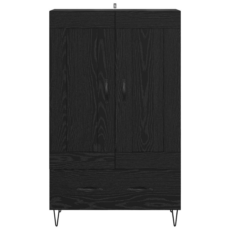 vidaXL Magasfiú fiókkal Fekete tölgy 69,5 x 31 x 115 cm Faanyag