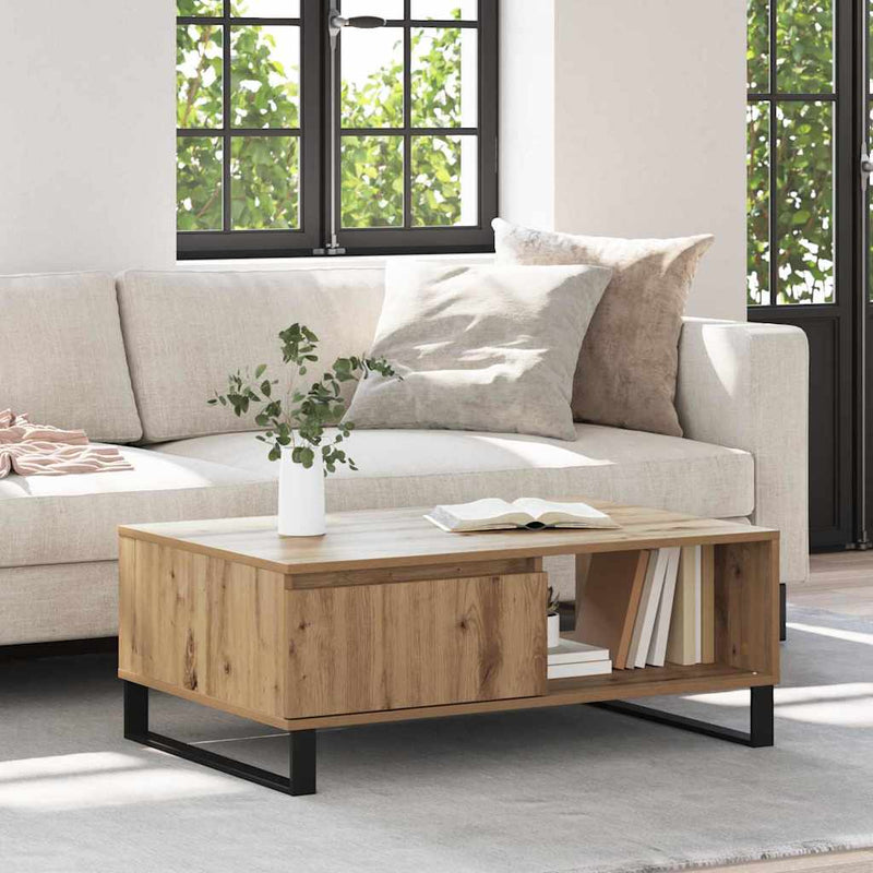 vidaXL Dohányzóasztal Artisan tölgy 90 x 60 x 35 cm Faanyag