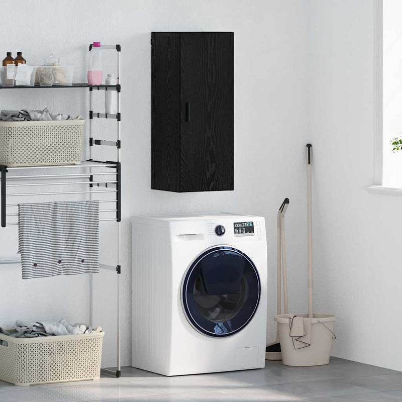 vidaXL Fali szekrény Fekete tölgy 34,5 x 34 x 90 cm Faanyag