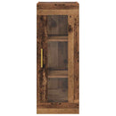 vidaXL Fali szekrény Öreg fa 34,5 x 34 x 90 cm Műanyag Fa és Üveg