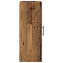 vidaXL Fali szekrény Öreg fa 34,5 x 34 x 90 cm Műanyag Fa és Üveg
