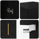 vidaXL Fali szekrény Fekete tölgy 34,5 x 34 x 90 cm Műanyag Fa és Üveg