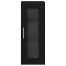 vidaXL Fali szekrény Fekete tölgy 34,5 x 34 x 90 cm Műanyag Fa és Üveg