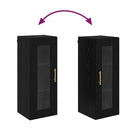 vidaXL Fali szekrény Fekete tölgy 34,5 x 34 x 90 cm Műanyag Fa és Üveg