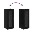 vidaXL Fali szekrény Fekete tölgy 34,5 x 34 x 90 cm Műanyag Fa és Üveg