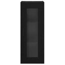 vidaXL Fali szekrény Fekete tölgy 34,5 x 34 x 90 cm Műanyag Fa és Üveg