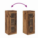 vidaXL Fali szekrény Öreg fa 34,5 x 34 x 90 cm Műanyag Fa és Üveg