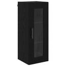 vidaXL Fali szekrény Fekete tölgy 34,5 x 34 x 90 cm Műanyag Fa és Üveg