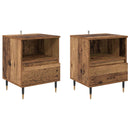 vidaXL Éjjeliszekrény fiókkal 2 pcs Öreg fa 40 x 35 x 50 cm Faanyag