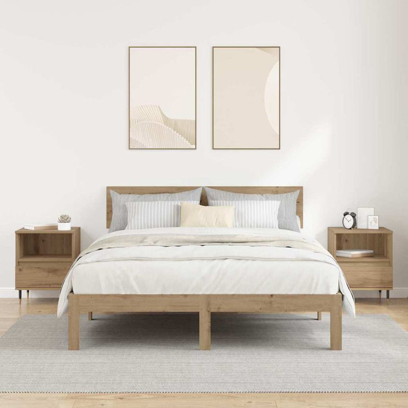 vidaXL Éjjeliszekrény 2 pcs kézműves tölgy 40 x 35 x 50 cm Faanyag