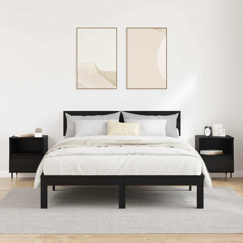 vidaXL Éjjeliszekrény 2 pcs Musta tammi 40 x 35 x 50 cm Faanyag