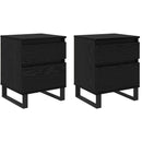 vidaXL Éjjeliszekrény 2 pcs Fekete tölgy 40 x 35 x 50 cm Faanyag
