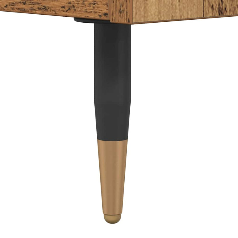 vidaXL Dohányzóasztal with Drawer Régi fa 102 x 44.5 x 50 cm Faanyag