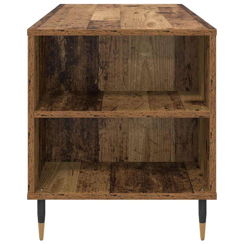 vidaXL Dohányzóasztal fiókkal Öreg fa 102 x 44,5 x 50 cm Faanyag