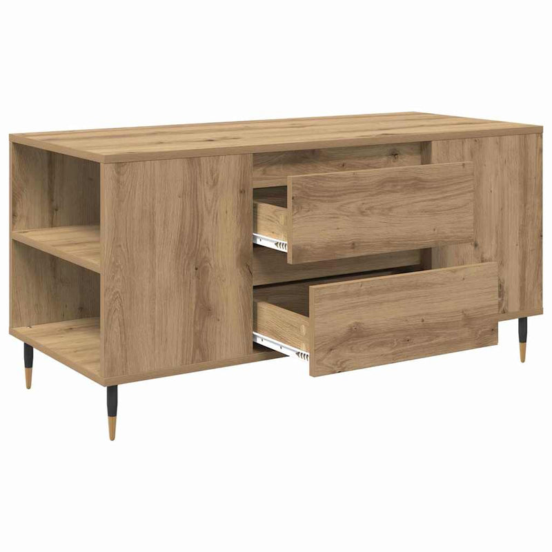 vidaXL Dohányzóasztal kézműves tölgy 102 x 44.5 x 50 cm Faanyag