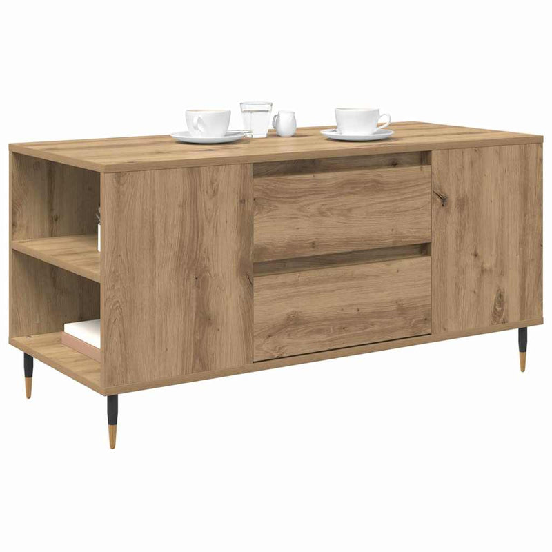 vidaXL Dohányzóasztal kézműves tölgy 102 x 44.5 x 50 cm Faanyag