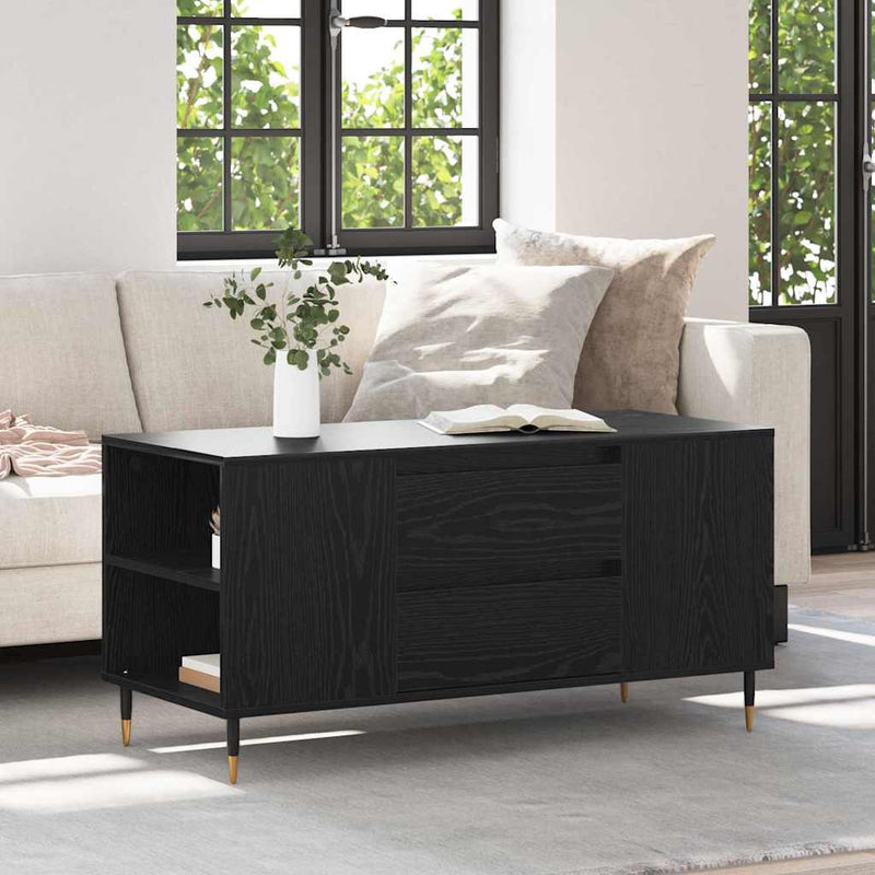 vidaXL Dohányzóasztal Musta tammi 102 x 44.5 x 50 cm Faanyag