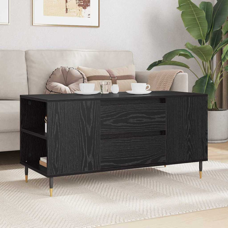 vidaXL Dohányzóasztal Musta tammi 102 x 44.5 x 50 cm Faanyag