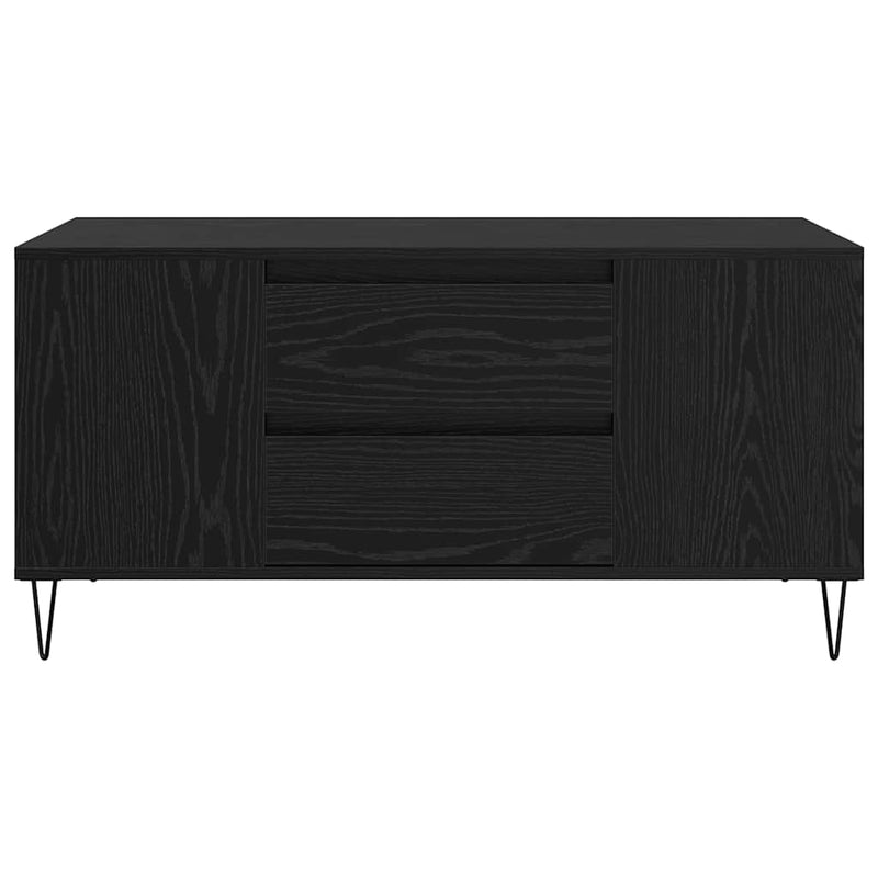 vidaXL Dohányzóasztal fiókkal Fekete tölgy 102 x 44,5 x 50 cm Faanyag