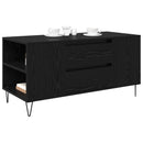 vidaXL Dohányzóasztal fiókkal Fekete tölgy 102 x 44,5 x 50 cm Faanyag