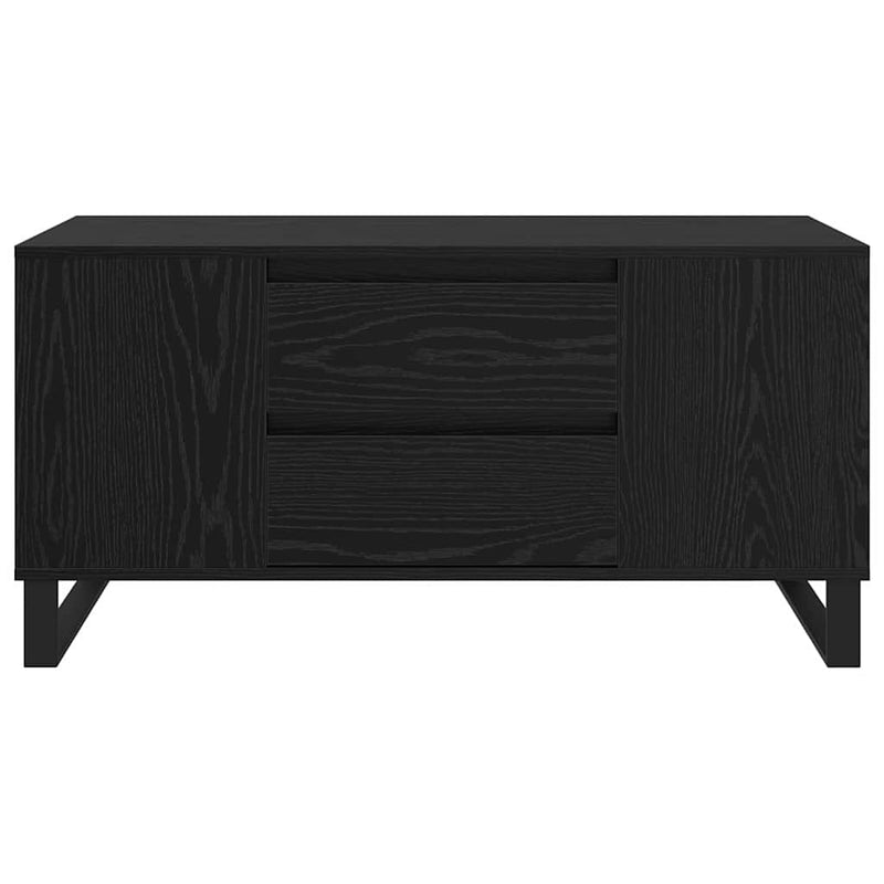 vidaXL Dohányzóasztal Fekete tölgy 102 x 44,5 x 50 cm Faanyag