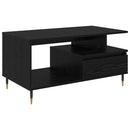 vidaXL Dohányzóasztal fiókkal Fekete tölgy 90 x 49 x 45 cm Faanyag