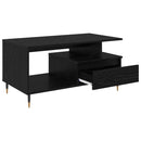 vidaXL Dohányzóasztal fiókkal Fekete tölgy 90 x 49 x 45 cm Faanyag