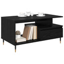 vidaXL Dohányzóasztal fiókkal Fekete tölgy 90 x 49 x 45 cm Faanyag