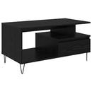 vidaXL Dohányzóasztal fiókkal Fekete tölgy 90 x 49 x 45 cm Faanyag