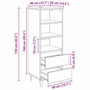 vidaXL Magasfiú fiókkal Öreg fa 40 x 36 x 110 cm Faanyag