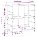 vidaXL Könyvespolc kézműves tölgy 78.5 x 33 x 82 cm Faanyag