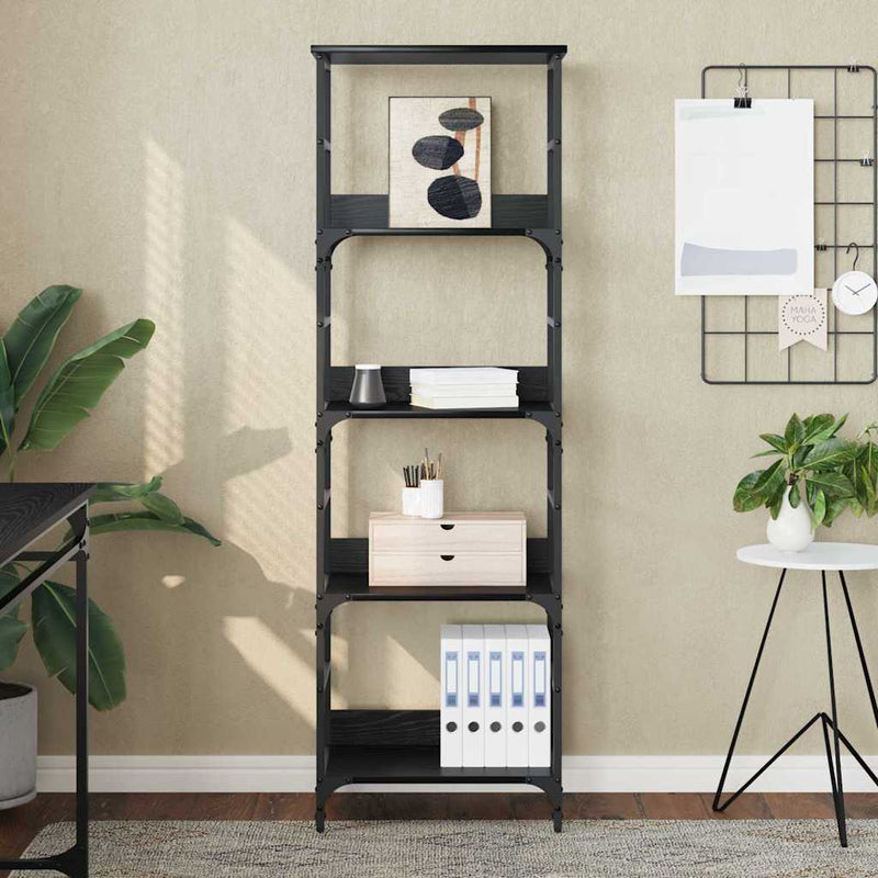 vidaXL Könyvespolc Fekete tölgy 50 x 33 x 153 cm Faanyag