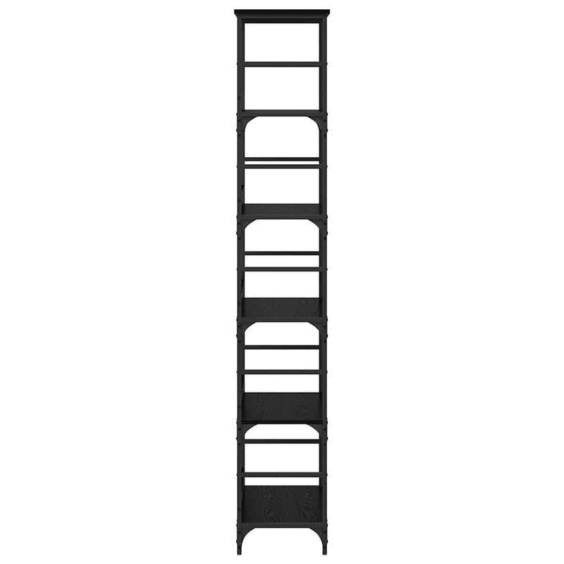 vidaXL Könyvespolc Fekete tölgy 50 x 33 x 188,5 cm Faanyag
