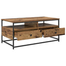 vidaXL Dohányzóasztal fiókkal Öreg fa 100 x 51 x 45 cm Faanyag