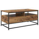 vidaXL Dohányzóasztal fiókkal Öreg fa 100 x 51 x 45 cm Faanyag