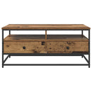 vidaXL Dohányzóasztal fiókkal Öreg fa 100 x 51 x 45 cm Faanyag